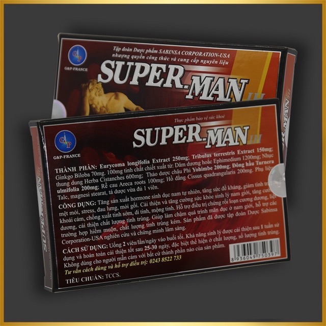 Super man bản lĩnh đàn ông hộp 10 viên