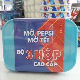 Bộ 3 hộp nhựa Pepsi cao cấp