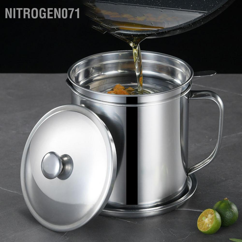 Nitrogen071 Nồi chứa dầu mỡ Bộ lọc bằng thép không gỉ Công suất lớn cho việc nấu ăn trong nhà bếp