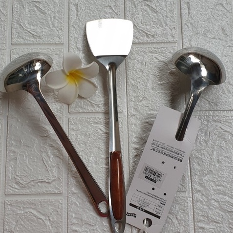 Môi/ vá múc canh, múc chè 2 bông hoa, inox 304 KT: 24x7cm (ảnh thật)