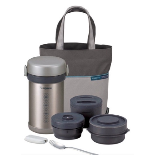 Hộp cơm giữ nhiệt Zojirushi SL-NC09 - 3 ngăn - 2 màu xanh, inox, hàng chính hãng