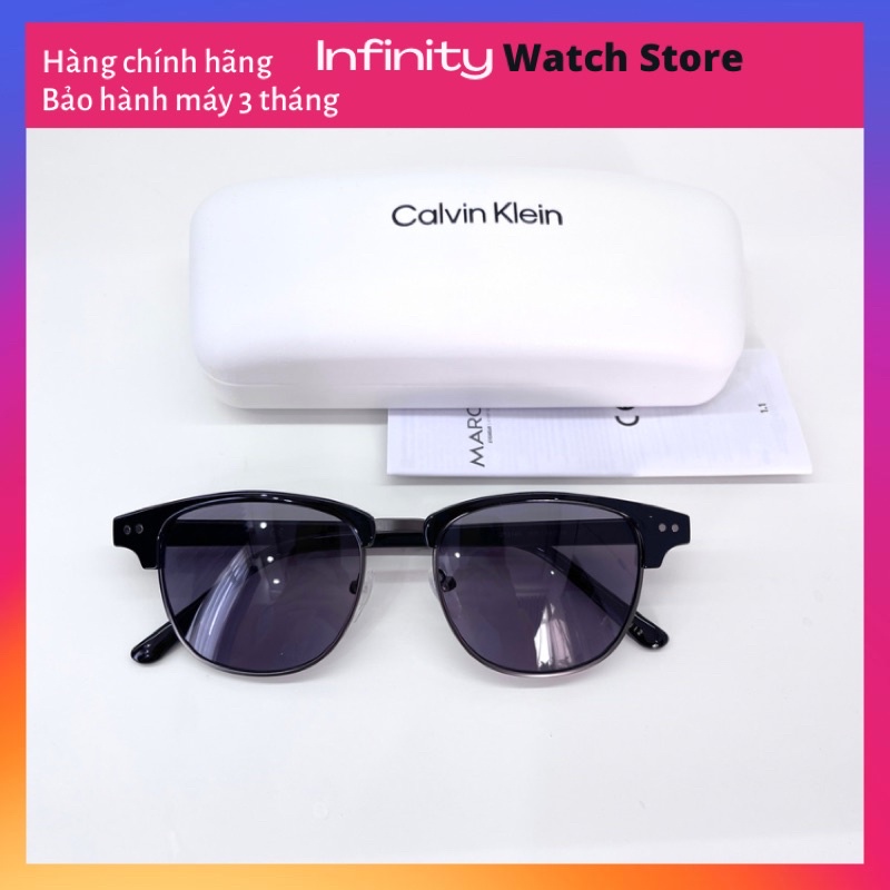 Kính mát unisex CALVIN KLEIN dáng Clubmaster model CK20314S-001