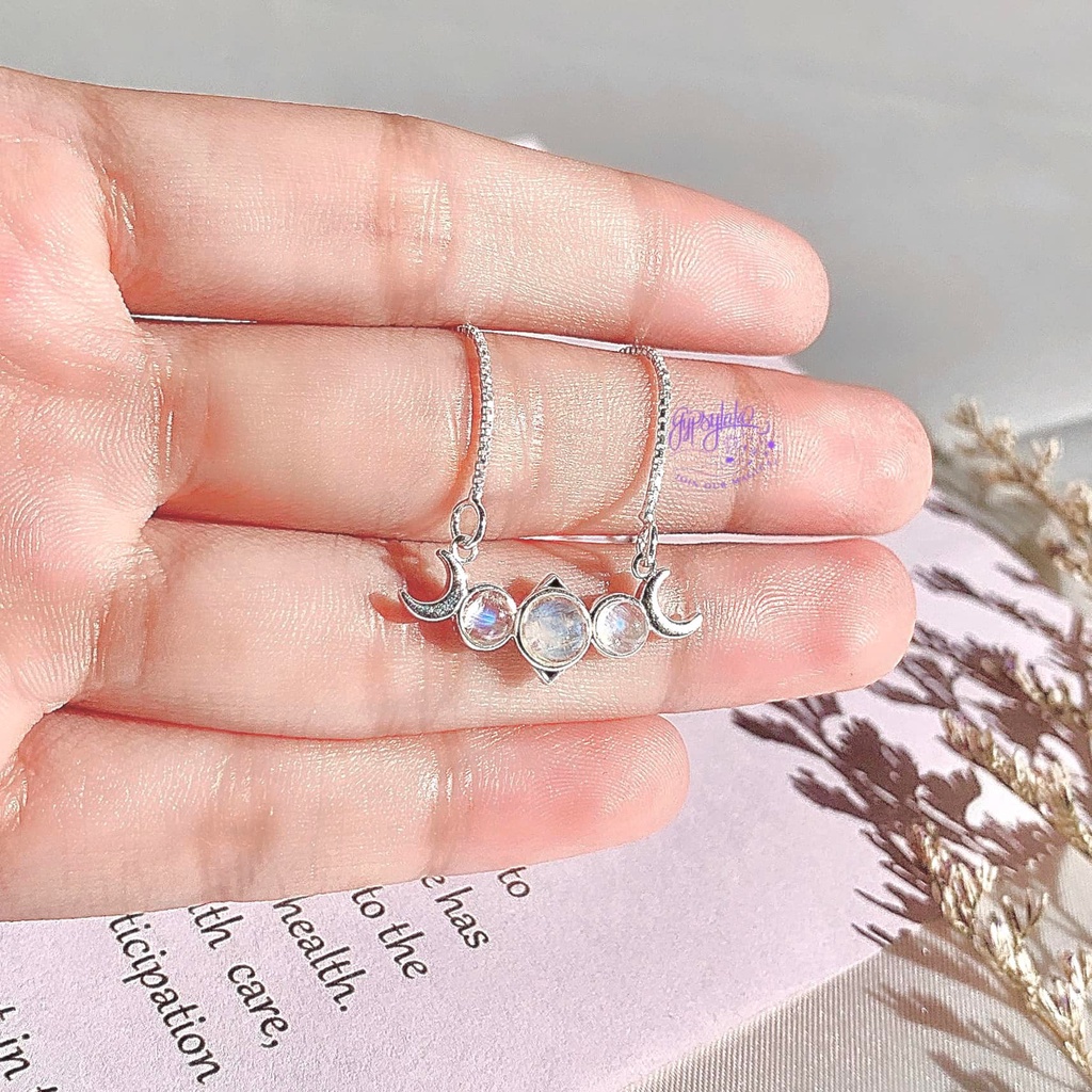 Dây Chuyền Mystic Moon Đá Ánh Trăng Thiên Nhiên May Mắn Không Kị Mệnh SP004328 Gypsy.lala