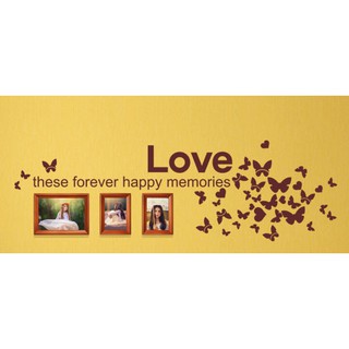 Decal chữ LOVE và bươm bướm