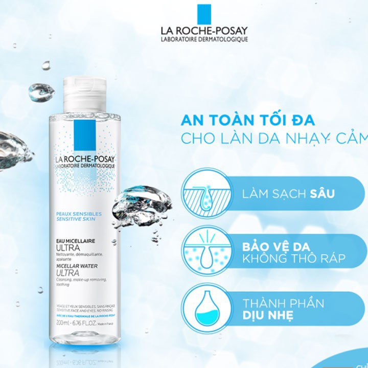 Tẩy trang La Roche-Posay Micellar Water Ultra Sensitive Skin - Nước tẩy trang La Roche Posay cho da nhạy cảm