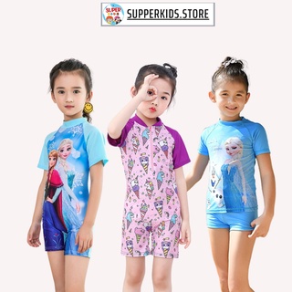 Bộ đồ bơi cho bé gái in hình dễ thương dành cho bé từ 2 tuổi đến 12 tuổi supperkids