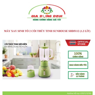 Shd5112 - máy xay sinh tố sunhouse 1l 2 cối thủy tinh – bảo hành chính hãng 12 tháng