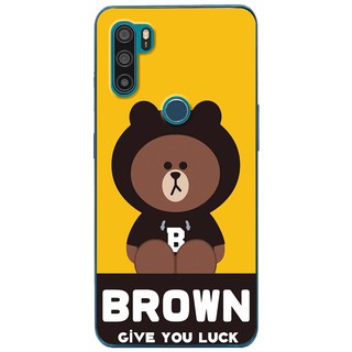 Ốp lưng Vsmart Active 3 in hình Gấu Brown nền vàng