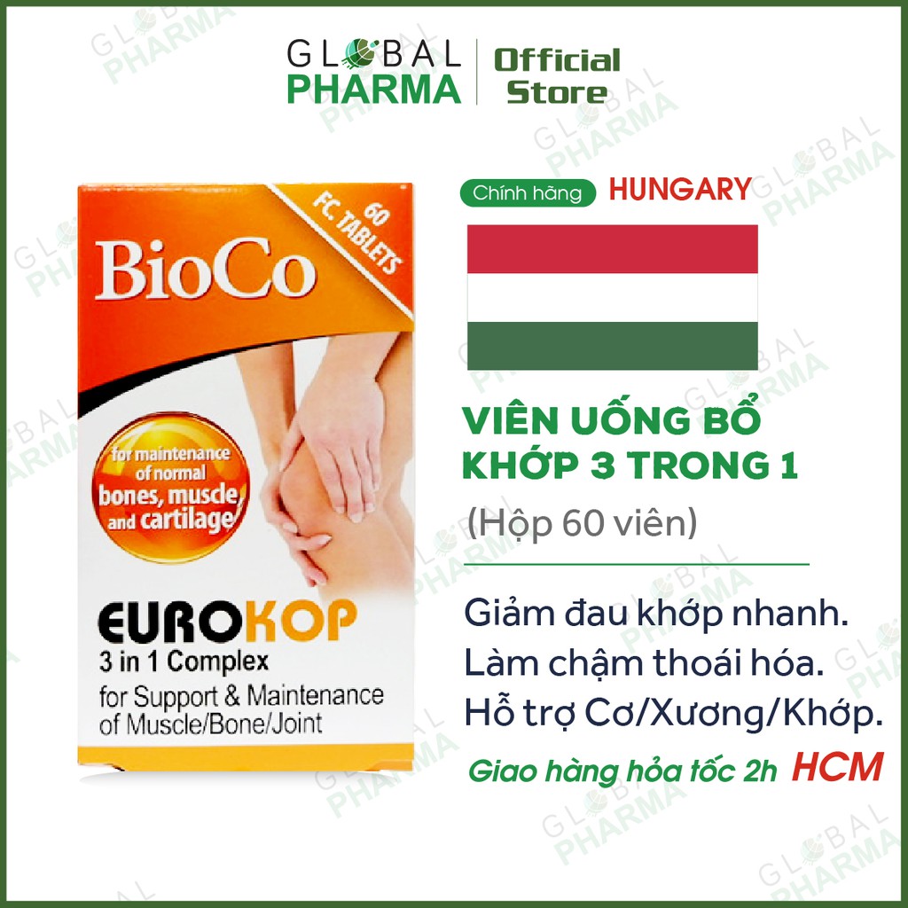 [CHÍNH HÃNG HUNGARY] Bổ cơ, xương, khớp - BioCo Eurokop 3 in 1 (Hộp 60 viên)