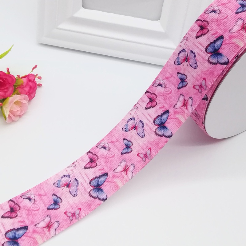 Cuộn Dây Ruy Băng 2.5cm In Họa Tiết Cầu Vồng Phong Cách Nhật Bản Trang Trí Tóc diy 50 Kích Cỡ