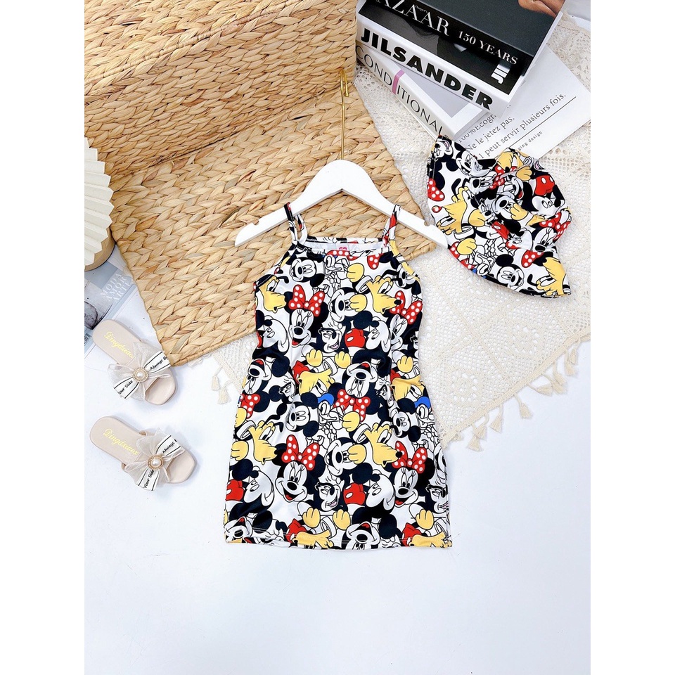 Váy bé gái từ 10kg đên 32kg hoạt hình 3D tặng kèm mũ đội đầu TTR9 TTN10