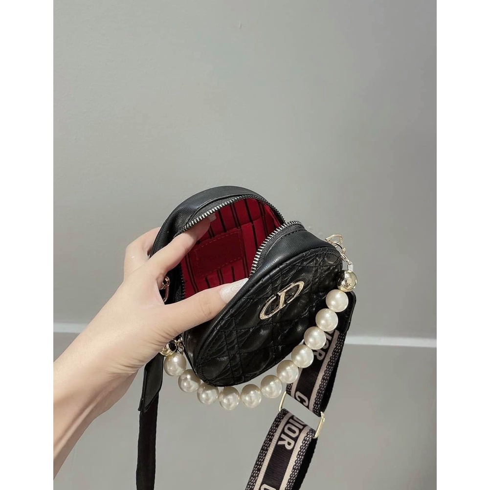 Túi tròn siêu xinh da mềm kèm dây đeo chéo hot trend, Túi Xách Nữ Đeo Chéo Cầm Tay Dáng Tròn Quai Ngọc Sang Chảnh M83