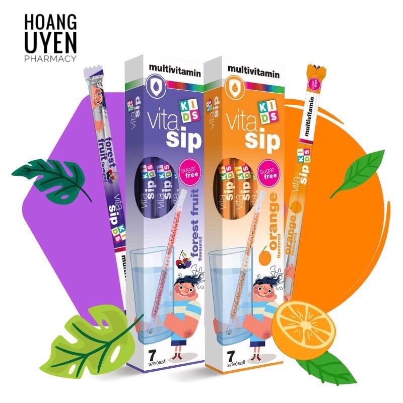Ống hút Vitasip Kids bổ sung vitamin khoáng chất - Hộp 7 ống