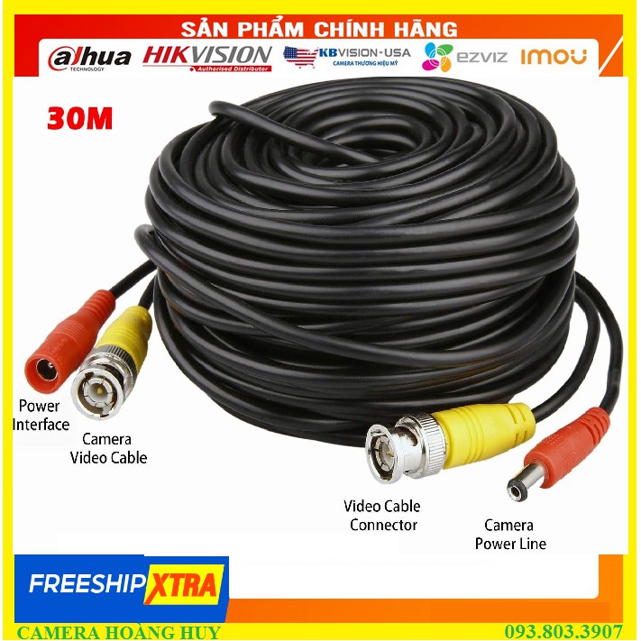 Cáp Camera 30m có nguồn và đầu BNC tiện lợi - Cáp camera 30m có nguồn và đầu BNC sợi nhỏ tiện lợi