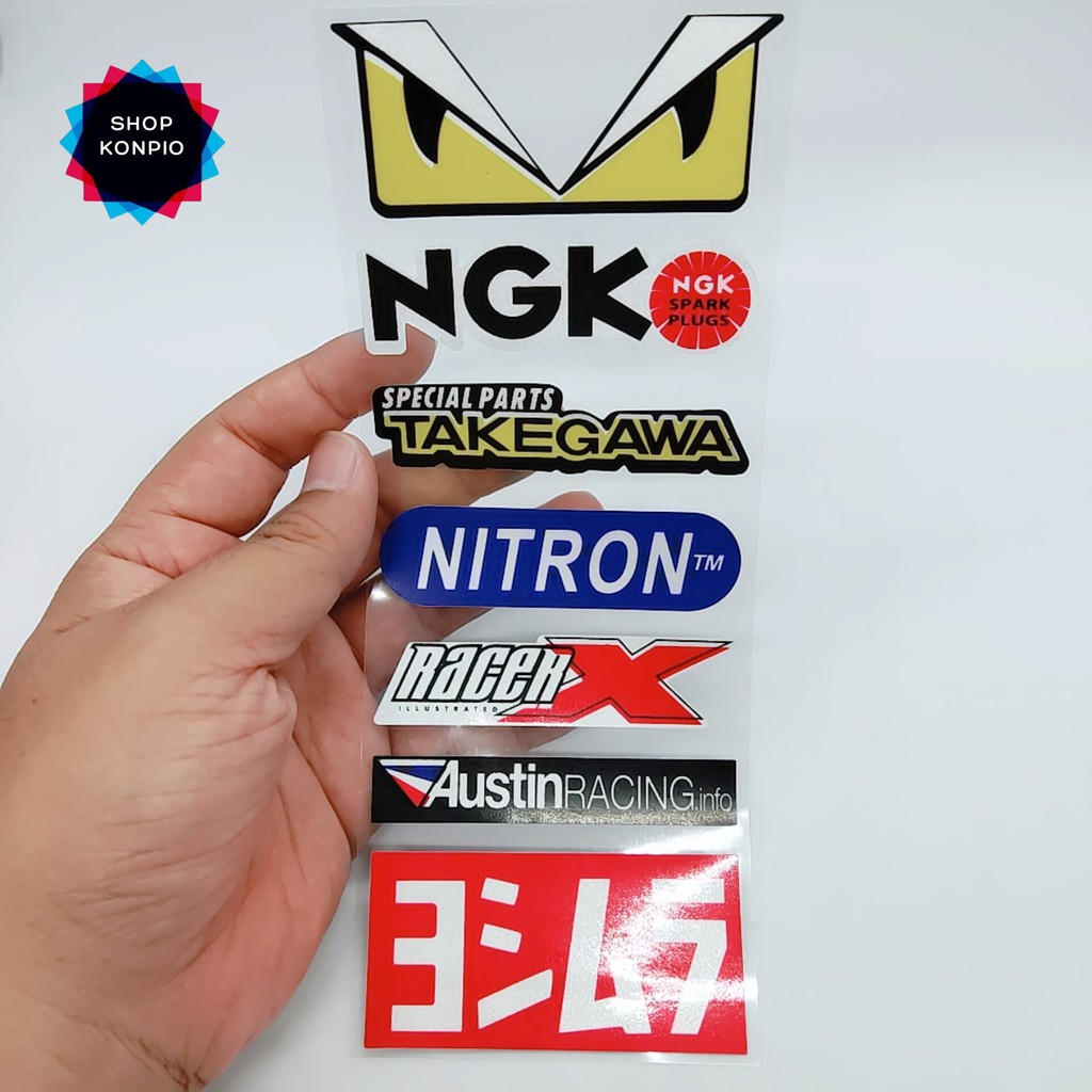 Bộ Tem Sticker Phản Quang NGK Nitron Cao Cấp Dán Xe Máy, Ô Tô, Mũ Bảo Hiểm, Chống Thấm Nước, Chống Bay Màu