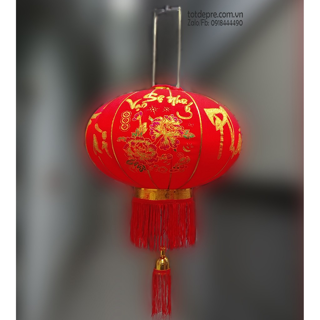 Đèn lồng Tết cao cấp cao  60cm đường kính 45cm