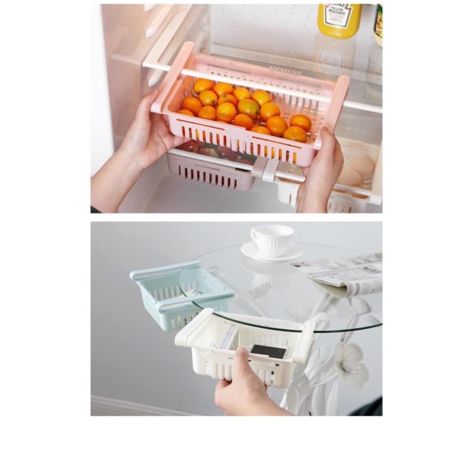 Khay Nhựa Gài Tủ Lạnh 💖FREESHIP💖Rổ đựng thực phẩm gài tủ lạnh có thể thu vào giãn ra, tiết kiệm diện tích cho tủ lạnh