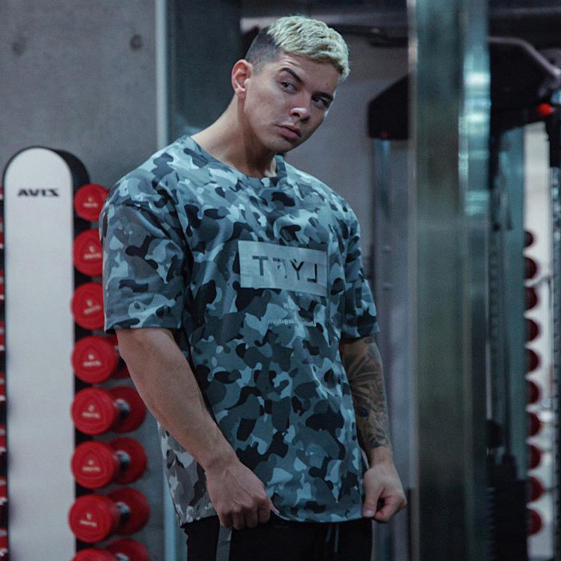 Áo Thun Thể Thao Họa Tiết Rằn Ri Thoáng Khí Thoải Mái Size M-3XL Cho Nam