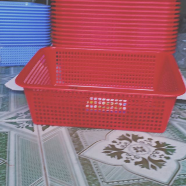 Combo 5 rổ nhựa chữ nhật Duy Tân