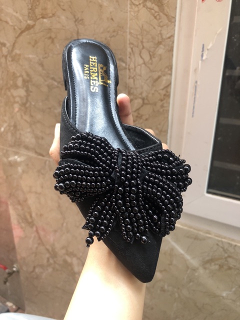 Dép sục nơ ngọc chất đẹp