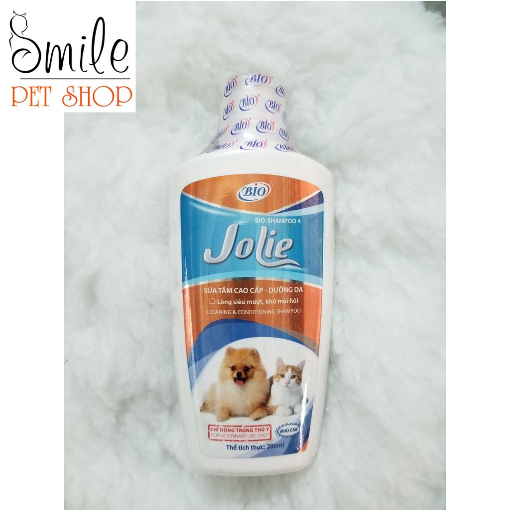 Sữa tắm dưỡng lông,khử mùi hôi cho chó mèo Bio Jolie 200ml - Smile Pet Shop