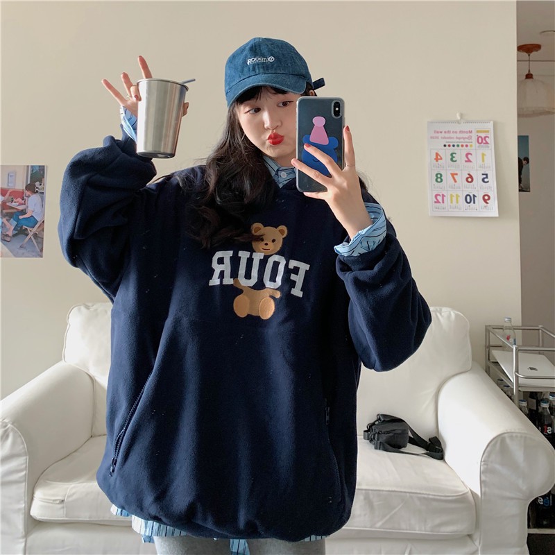 Áo hoodie nữ form rộng Áo nỉ hoodie unisex nữ form rộng unisex có mũ mặc nhà đi chơi thời trang ulzzang hàn quốc | BigBuy360 - bigbuy360.vn
