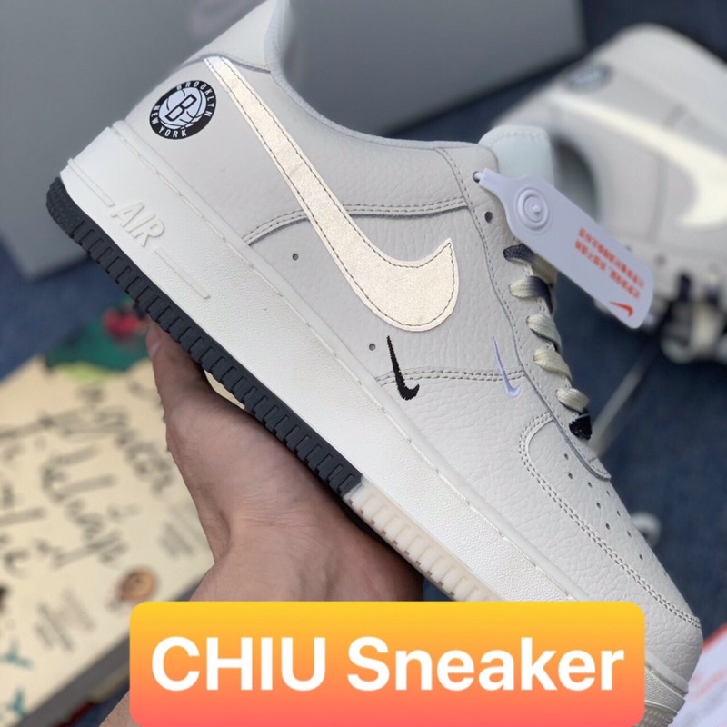 [ CHIU Sneaker ] Giày thể thao sneaker AF 1 phản quang trắng đen - Phiên bản SC air Force 1 Trắng phản quang