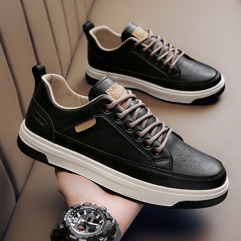 Giày da trơn nam Cota đế bằng, Sneaker nam kiểu dáng basic đi làm, đi học