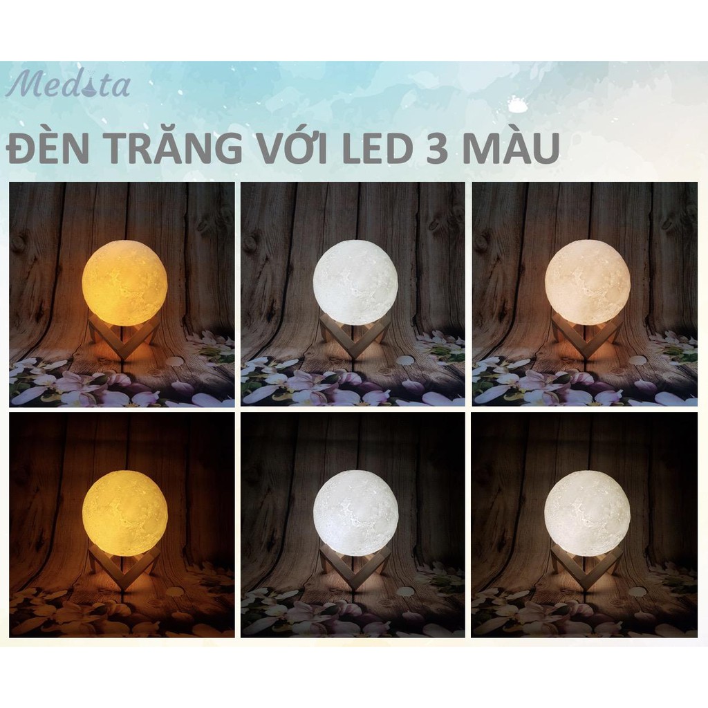 Đèn ngủ mặt trăng Moon Light 3D cảm ứng [ Loại 3, 7, 16 Màu ]