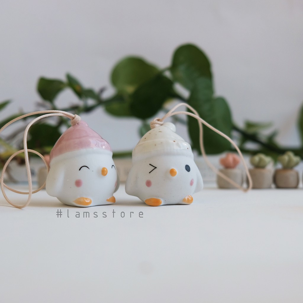 Chuông gió gốm sứ hình gà con xinh , Phong linh hình gà con