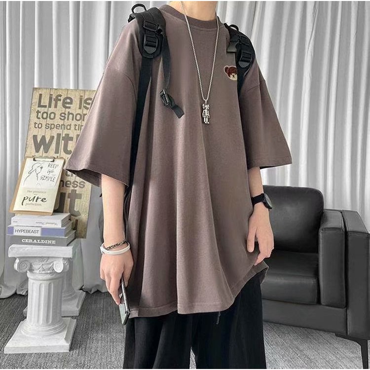 Áo thun ngắn tay thêu họa tiết thời trang mới cho nam và nữ