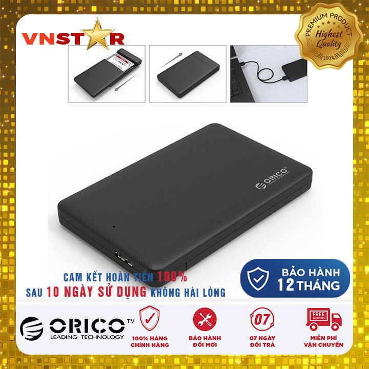 Hộp Đựng Ổ Cứng Di Động HDD SSD Box 2.5 ORICO USB 3.0 Sata 3 2577U3 - Bảo Hành 12 Tháng