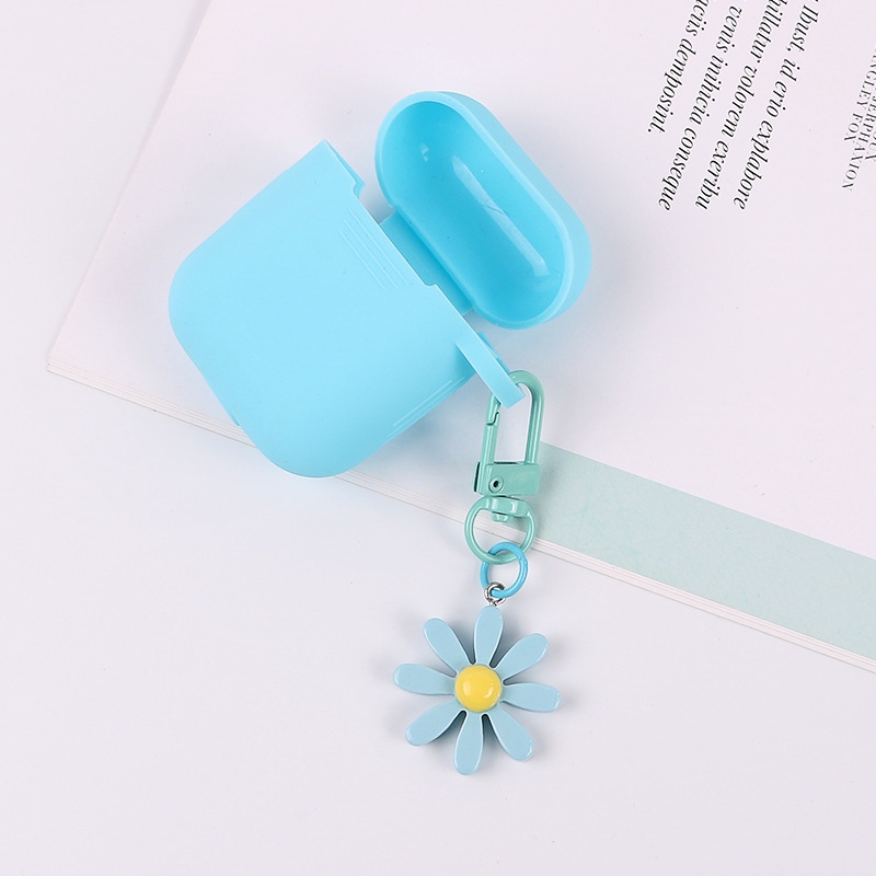 Móc khóa hình hoa cúc xinh xắn tiện dụng cho vỏ bảo vệ hộp sạc tai nghe Airpod