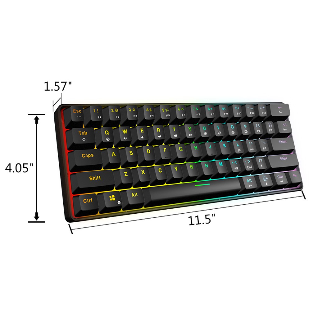 Bàn Phím Cơ Gaming Gk61 61 Phím Có Đèn Led Nền