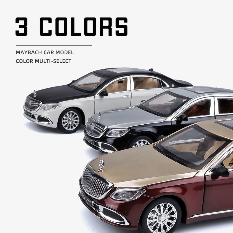 Mô Hình Xe Hơi Maybach S600 Bằng Hợp Kim Tỉ Lệ 1: 24 Có Đèn Và Nhạc Độc Đáo Sống Động