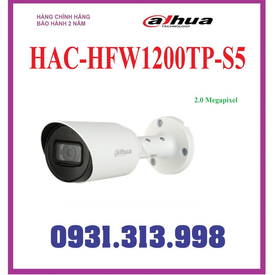 CAMERA DAHUA 2.0 MEGAPIXEL HAC-HFW1200TP-S5 (mã cũ HFW1200TP-S4)