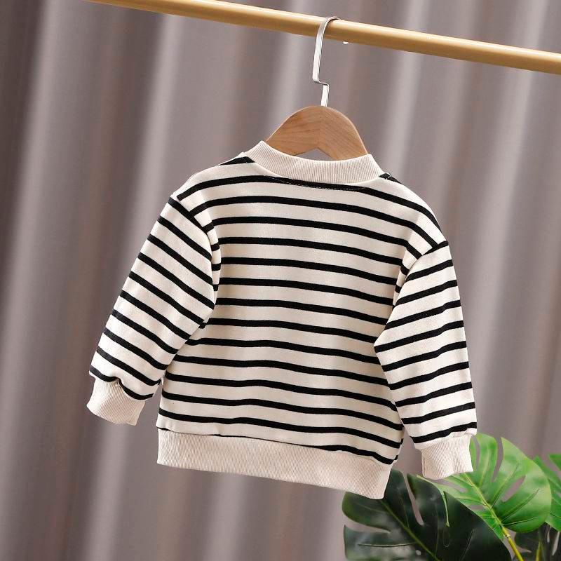Áo sweater tay dài họa tiết kẻ sọc phong cách phương Tây mới dành cho bé trai 2022