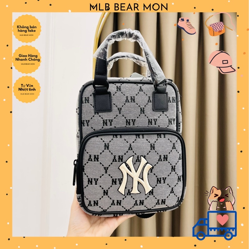 balo MLB Monogram Diamond Jacquard Mini Backpack New York Yankees 3Abks031N-50Grs Màu Xám