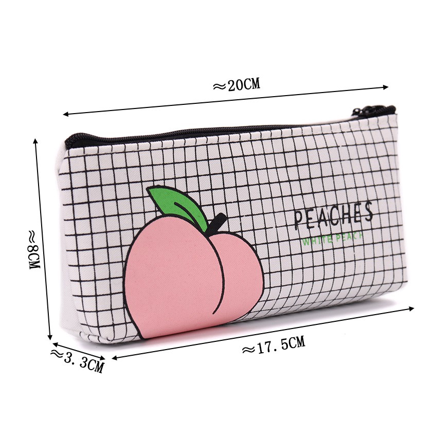 Hộp bút vải hình trái đào dễ thương