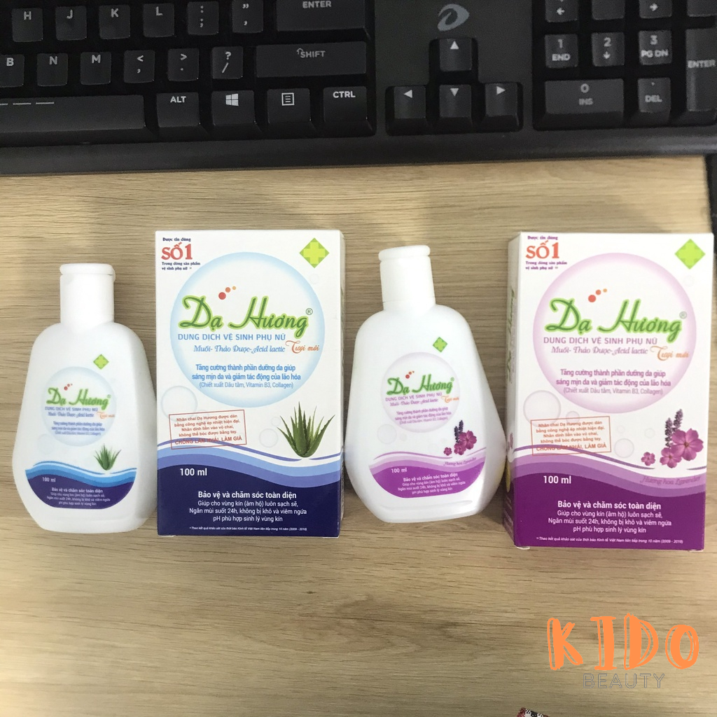 Dung dịch vệ sinh phụ nữ Dạ Hương hương Lavender |Nha Đam - Nước rửa phụ khoa chai xanh / tím 100ml