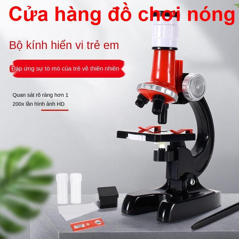 kính hiển vi dành cho trẻ em khoa học phóng đại cao và bộ câu đố sinh vật phổ biến Đồ chơi tập, thí nghiệm, trường