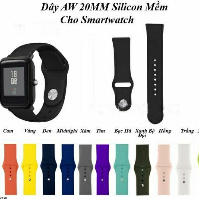 Dây AW 20MM - 22MM Silicon Mềm Cho Smartwatch