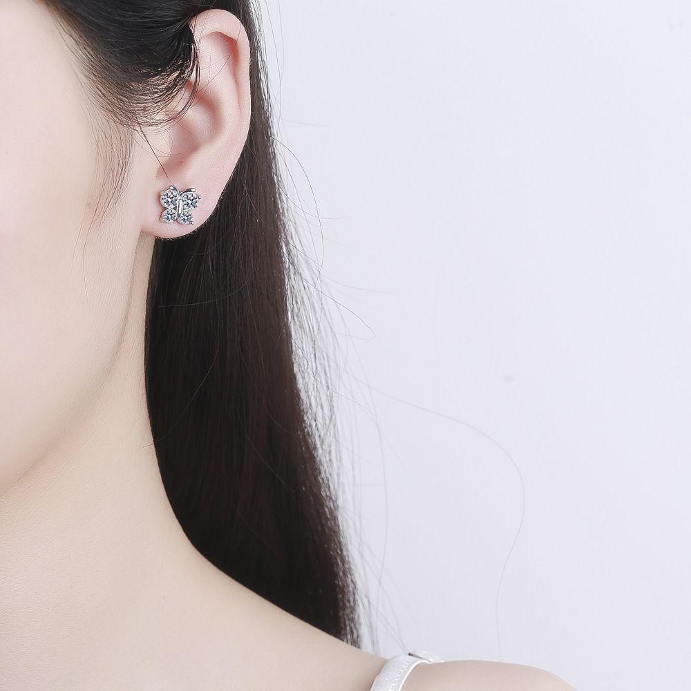 EUTUS Khuyên Tai Bướm Đính Đá Pha Lê Thời Trang