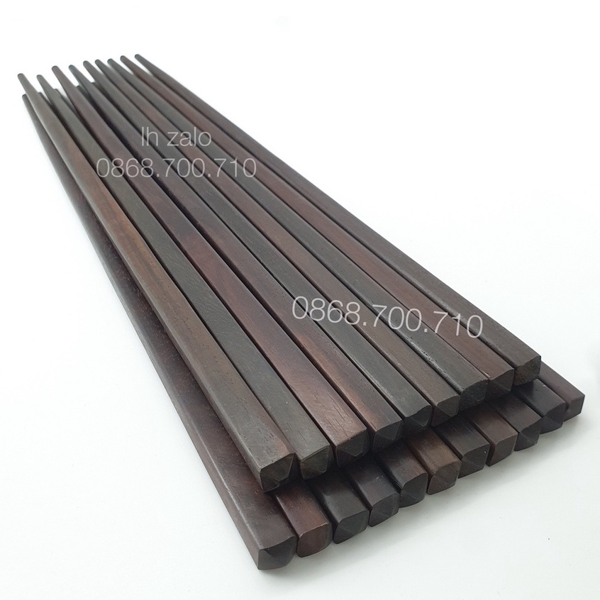 Đũa gỗ trắc đen đầu vuông trơn loại cao cấp , không sơn , giữ nguyên vân gỗ tự nhiên