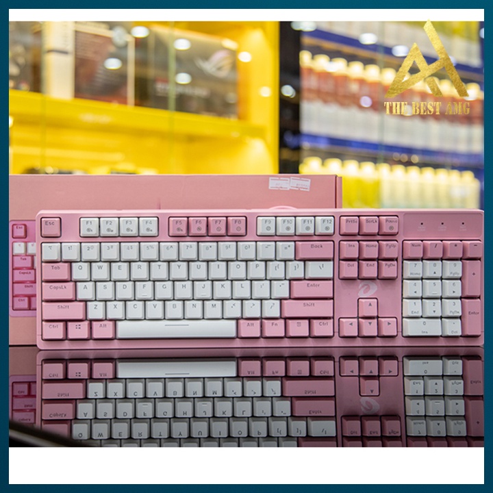 Bàn Phím Cơ Gaming Xuyên Led Dareu EK1280S Màu Trắng Hồng Bàn Phím Máy Tính Có Dây Chơi Game