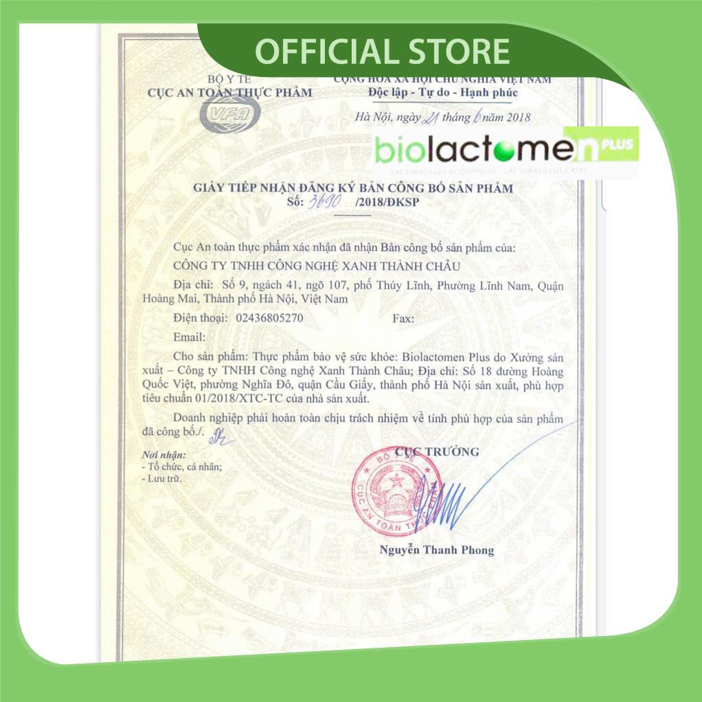 Men vi sinh Biolactomen Plus hỗ trợ hoàn thiện hệ tiêu hoá chống táo bón tiêu chảy bệnh dạ dày trị biếng ăn | BigBuy360 - bigbuy360.vn
