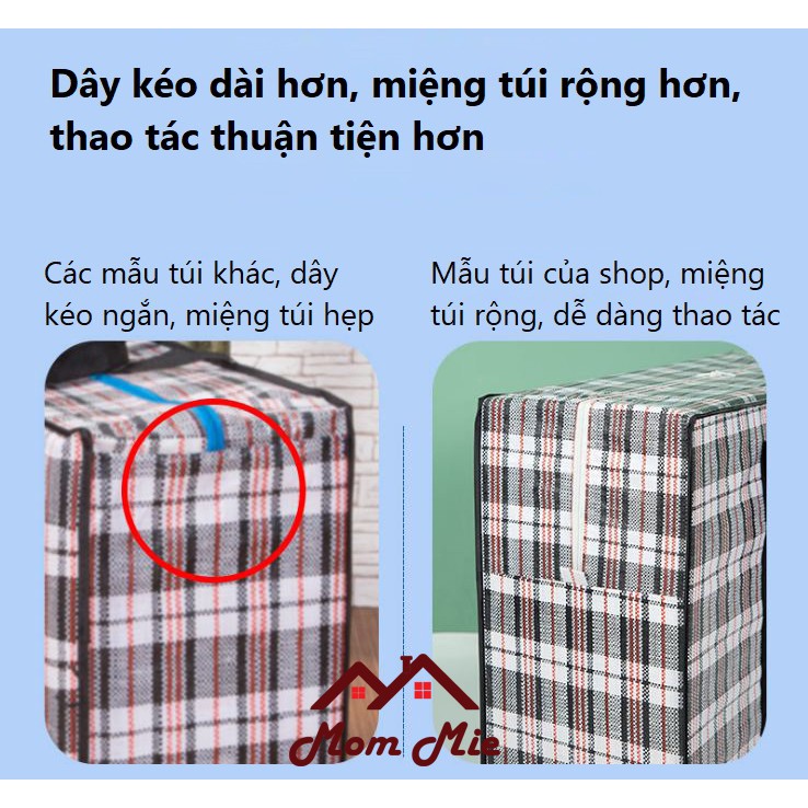 [Đủ size] Túi bạt, túi dứa có dây kéo đựng đồ, chăn mền, vật dụng chống thấm