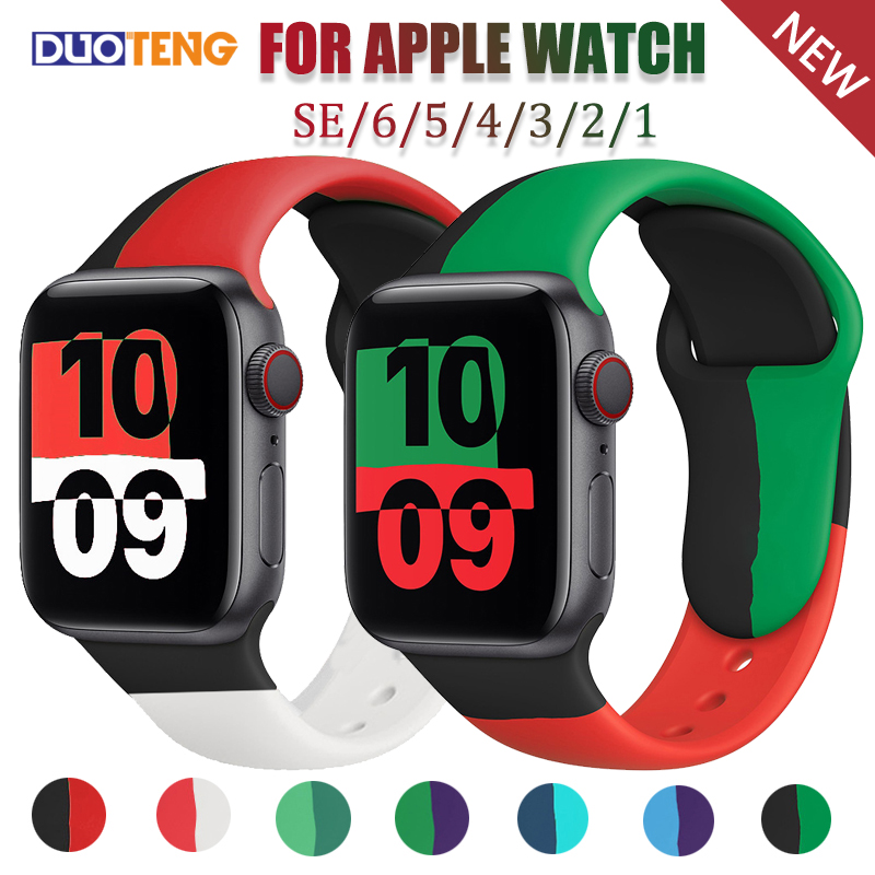 Dây Silicone Thay Thế Cho Đồng Hồ Apple Watch Se 6 5 4 3 2 1 38mm 40mm 42mm 44mm