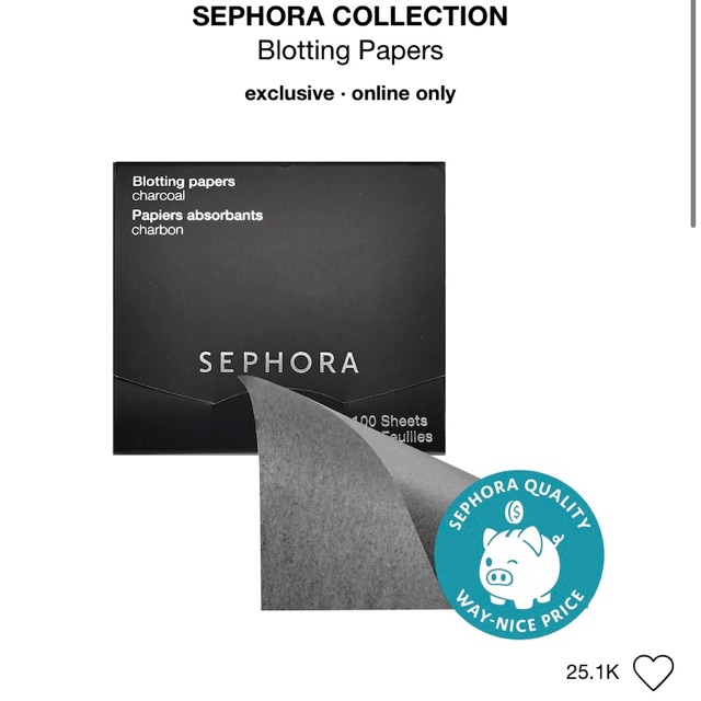 ⚫ GIẤY THẤM DẦU THAN TRE HOẠT TÍNH SEPHORA BLOTTING PAPERS | BigBuy360 - bigbuy360.vn