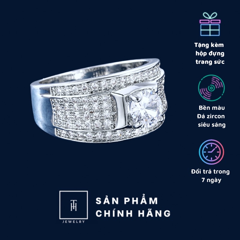 Nhẫn HK bạc S925 Đính đá ZirCon CS4 luxury